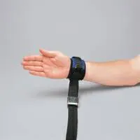 TIDI Products - 2792 - Posey Wrist Restraint Twice-as-Tough One Size Fits Most Hook and Loop Closure 1-Strap Machine Washable Lock on Connecting Strap Neoprene Blue -US Only-