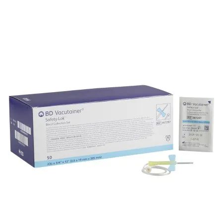 BD Becton Dickinson - BD Vacutainer Safety-Lok - 367297 - BD Vacutainer Safety Lok BD Vacutainer Safety Lok Blood Collection Set 23 Gauge 3/4 Inch Needle Length Safety Needle 12 Inch Tubing Sterile