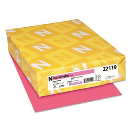 Astrobrights - WAU-22119 - Color Paper, 24 Lb Bond Weight, 8.5 X 11, Plasma Pink, 500/ream