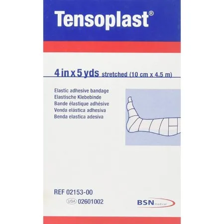 BSN Medical - Tensoplast - 02601002 -  Elastic Adhesive Bandage  4 Inch X 5 Yard No Closure Tan NonSterile Medium Compression