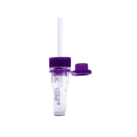 ASP Global - SAFE-T-FILL - 076011 - Safe-T-Fill Capillary Blood Collection Tube Whole Blood Tube K2 EDTA Additive 1.1 mm Diameter 125 µL Purple Pierceable Attached Cap Plastic Tube