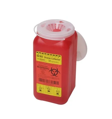 BD Becton Dickinson - BD - 305557 -  Sharps Container  Red Base 7 1/2 H X 3 3/5 W X 3 3/5 D Inch Vertical Entry 0.35 Gallon