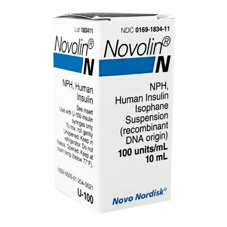 Novo Nordisk Pharmaceutical - Novolin N - 00169183411 - Novolin N NPH Human ins Isophane 100 U / mL Injection Multiple-Dose Vial 10 mL