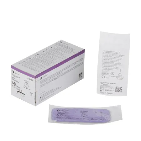 Medtronic / Covidien - Polysorb - Sl-5687g - Absorbable Suture With Needle Polysorb Polyester P-13 3/8 Circle Precision Reverse Cutting Needle Size 5 - 0 Braided