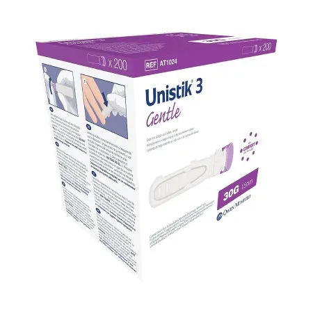 Owen Mumford - From: AT1014 To: AT1042 - Unistik 3 Comfort Safety Lancet 28G (100 count)