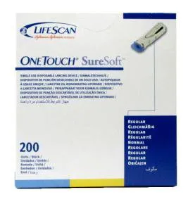 Lifescan - OneTouch - 21139 - Safety Lancet OneTouch 21 Gauge Precision Safety Punctures Push Button Activation Multiple Sites