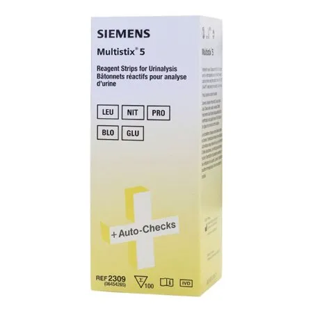 Siemens - 10337415 - Multistix 5 Reagent Test Strip Multistix 5 Blood  Glucose  Leukocytes  Protein  Nitrite For Urinalysis 100 per Bottle