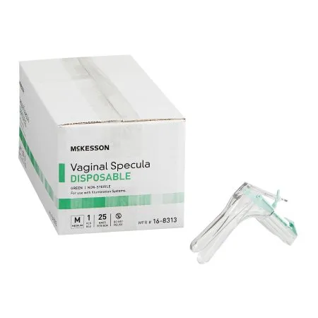 McKesson - 16-8313 - Vaginal Speculum Graves NonSterile Office Grade Acrylic Medium Double Blade Duckbill Disposable Corded Light Source Compatible
