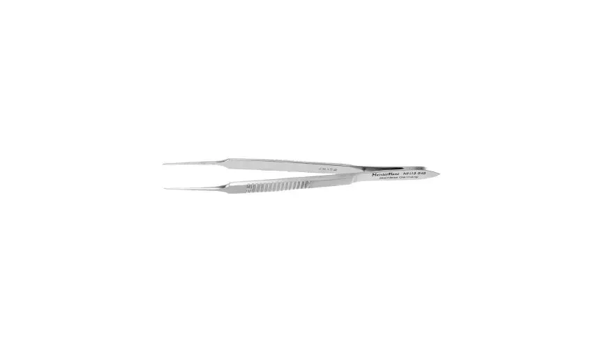 Integra Lifesciences - MeisterHand - MH18-948 - Micro Suture Forceps MeisterHand McPherson 3-1/2 Inch Length Surgical Grade German Stainless Steel NonSterile NonLocking Thumb Handle Straight Smooth Tips with Tying Platform