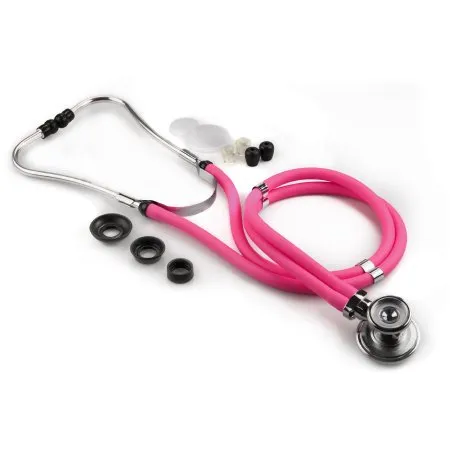 McKesson - McKesson LUMEON - 01-641NPGM - Sprague Stethoscope McKesson LUMEON Pink 2-Tube 22 Inch Tube Double-Sided Chestpiece