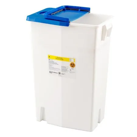 Cardinal - PharmaSafety - 8870- - Pharmaceutical Waste Container  White Base 26 H X 12 3/4 D X 18 1/4 W Inch Vertical Entry 18 Gallon