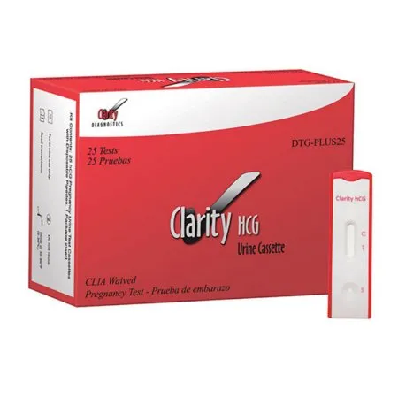 Clarity Diagnostics - DTG-PLUS25 - CLARITY HCG Test Cassettes (Box 25) &#147;CLIA Waived&#148;