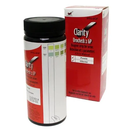 Clarity Diagnostics - Clarity - DTG-2GP - Reagent Test Strip Clarity Glucose  Protein For Clarity Urocheck Urinalysis Meter 100 per Bottle