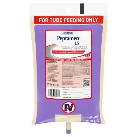 Nestle Healthcare Nutrition - Peptamen 1.5 - 10798716281949 - Nestle  Tube Feeding Formula  Unflavored Liquid 1000 mL Ready to Hang Prefilled Container