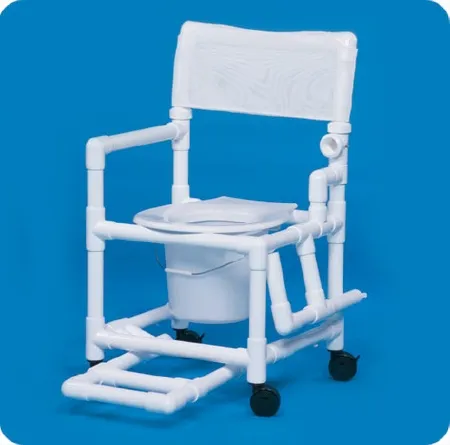 IPU - Standard - VLSC17TEAL - Shower Chair Standard Fixed Arms PVC Frame Mesh Backrest 17-1/4 Inch Seat Width 300 lbs. Weight Capacity