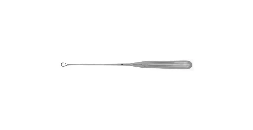 BR Surgical - BR70-71508 - Uterine Curette BR Surgical Sims 11 Inch Length Hollow Handle with Grooves Size 2 Tip Sharp Teardrop Loop Tip