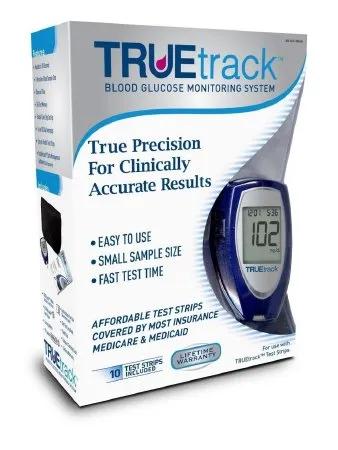 Nipro Diagnostics - TRUEtrack - A4H01-87 - Blood Glucose Meter TRUEtrack 10 Second Results Stores up to 365 Results Coding Required