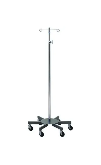 McKesson - 81-43408 - Infusion Pump Stand Floor Stand McKesson 2-Hook 6-Leg  3 Inch Rubber Wheel  Ball-Bearing Casters  26 Inch Diameter Epoxy-Coated Steel Base