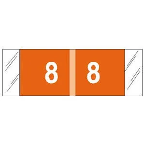 Tabbies - COL R TAB - 11858 - Pre-printed Label Col r tab Chart Tab Orange 8|8 White Numeric 1/2 X 1-1/2 Inch