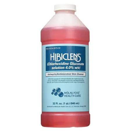 MOLNLYCKE HEALTH CARE - Hibiclens - 57532 - Molnlycke  Antiseptic / Antimicrobial Skin Cleanser  32 oz. Bottle 4% Strength CHG (Chlorhexidine Gluconate) NonSterile