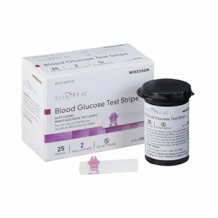 McKesson - QUINTET AC - 5059 - Blood Glucose Test Strips Quintet AC 50 Strips per Pack