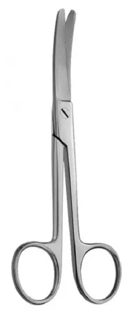 V. Mueller - SU1752 - Operating Scissors V. Mueller 5-3/4 Inch Length Surgical Grade Stainless Steel NonSterile Finger Ring Handle Curved Blunt Tip / Blunt Tip