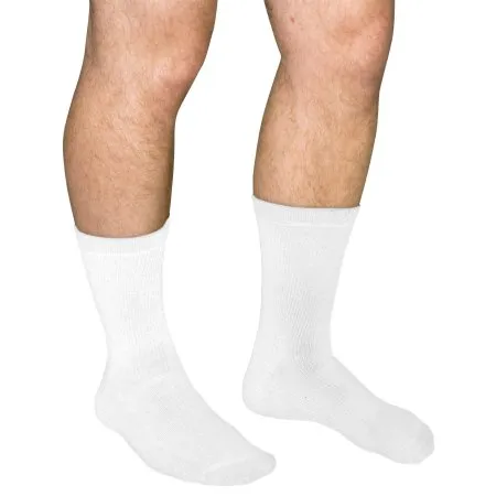 Scott Specialties - MCO1680 WHI MD - Diabetic Socks Crew Medium White Closed Toe