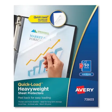 Avery - Ave-73803 - Quick Top And Side Loading Sheet Protectors, Letter, Non-Glare, 50/Box