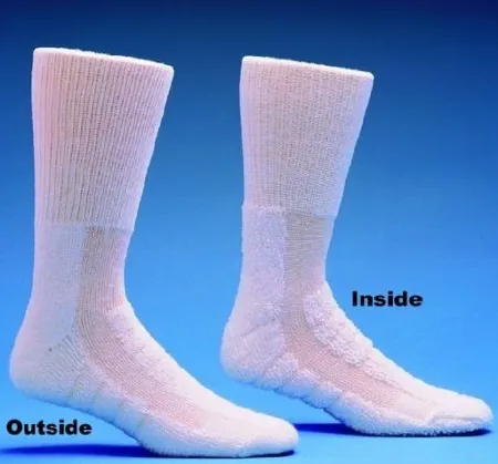 Salk - HealthDri - 3555/D-1PK - Diabetic Socks HealthDri Calf High Size 9-11 White Closed Toe