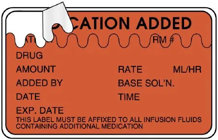 United Ad Label - UAL - ULHH507 - Pre-printed Label Ual Anesthesia Label Red Paper Iv Medication Added Black Medication Name 1-1/2 X 2-1/2 Inch