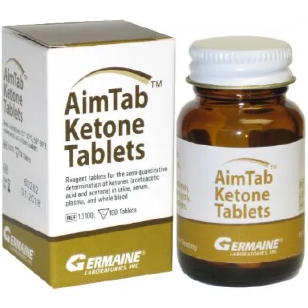 Germaine Laboratories - AimTab - 13100 - Reagent Tablet AimTab Ketone For Detection of Ketones in Urine  Serum  Plasma  and Whole Blood 100 per Bottle