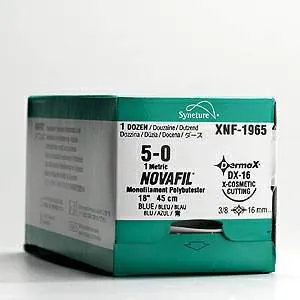 Medtronic MITG - Novafil - PB-6723K - Nonabsorbable Suture With Needle Novafil Polybutester Ss-24 1/4 Circle Center Point Spatula Needle Size 5 - 0 Monofilament