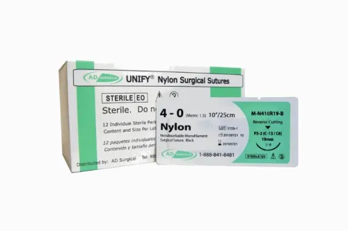 AD Surgical - M-N510R19-B - UNIFY Surgical Sutures - Nylon 3/8 Circle, Rev Cut - 5/0
