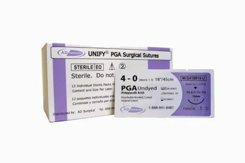 AD Surgical - From: S-G418R13 To: S-G618R13 - UNIFY Surgical Sutures PGA 3/8 Circle, Rev Cut