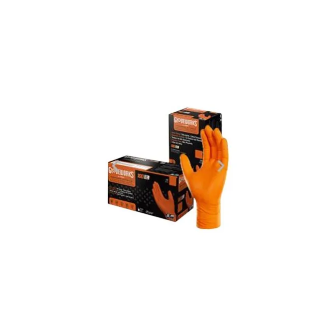 Ammex - GWON42100 - Gloveworks® Industrial Nitrile Glove Orange Small Powder-Free Non-Sterile 100-bx 10 bx-cs -US Sales Only- -Products cannot be sold on Amazon-com or any other third Party sites--