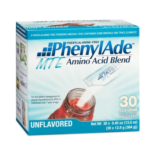 Nutricia North America - 119862 - 7531 PhenylAde Amino Acid Blend 12.8g Pouch, 40 Calories, Unflavored MTE, Phenylalanine free, Low protein