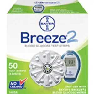Bayer - 1465 - BREEZE 2 Blood Glucose Test Strip Disc (50 count)