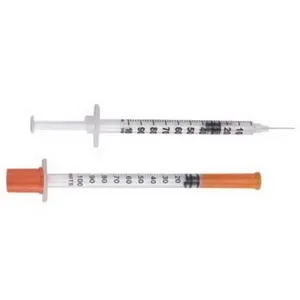 BD Becton Dickinson - SafetyGlide - 305932 - Safety Insulin Syringe with Needle SafetyGlide 0.5 mL 1/2 Inch 29 Gauge Sliding Safety Needle Regular Wall