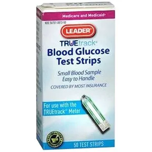 Cardinal Health - 4124020 - Leader Truetrack Blood Glucose Test Strips for Medicare and Medicaid (50 Count)