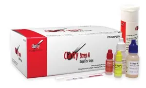 Clarity Diagnostics - CD-STP50V - CLARITY Strep A Strip Vial Pack, CLIA Waived, Contains: Test Strips, Disposable Extraction Tubes, Sterile Throat Swabs, Reagents A and B, Positive and Negative Controls, Workstation, Package Insert, and Procedure Card, 50