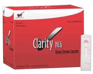 Clarity Diagnostics - CLA-COMBO10 - Clarity HCG Combo 10/20 Cassette, CLIA Waived, For Urine and CLIA Moderate for Serum