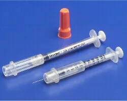Cardinal - Monoject - 8881511110 - Safety Insulin Syringe with Needle Monoject 1 mL 1/2 Inch 29 Gauge Sliding Safety Needle Regular Wall
