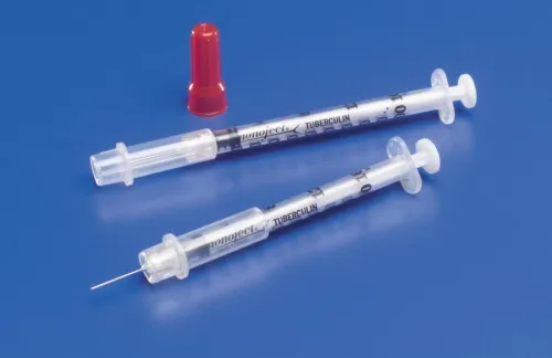 Cardinal - Monoject - 8881511136 - Safety Insulin Syringe with Needle Monoject 0.5 mL 1/2 Inch 29 Gauge Sliding Safety Needle Regular Wall