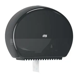 Essity - 555028A - Bath Tissue Roll Dispenser, with Reserve, Jumbo, Mini, Universal, Black, T2, Plastic, 10.8" x 13.6" x 5.2", 1/cs