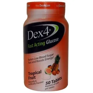 Geiss Destin & Dunn - DPD54663 - Dex 4 Glucose Tabs, Tropical Fruit (50 count)