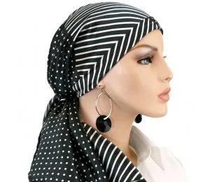 Hats For You - 156-S10-S19 - Silk Squares & Stripes Calypso Exclusive Headscarf Scarf