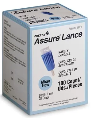 Arkray USA - 980128 - Lancet, 28G x 1mm, Light Blue, 100/bx (25 bx/plt) (US Only)