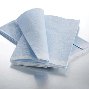 Graham Medical - 329 - Fanfold Bed Sheet, Tissue/ Poly/ Tissue, Blue, 40" X 84", 48/Cs (60 Cs/Plt)