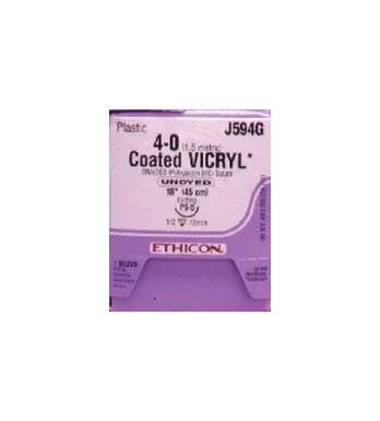 Ethicon Suture                  - J614h - Ethicon Vicryl (Polyglactin 910) Suture Standard & Short Length Size 30 54" Violet Braided 3dz/Bx