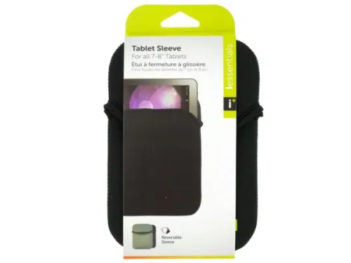 Kole Imports - EL186 - Iessentials Small Black Reversible Tablet Sleeve